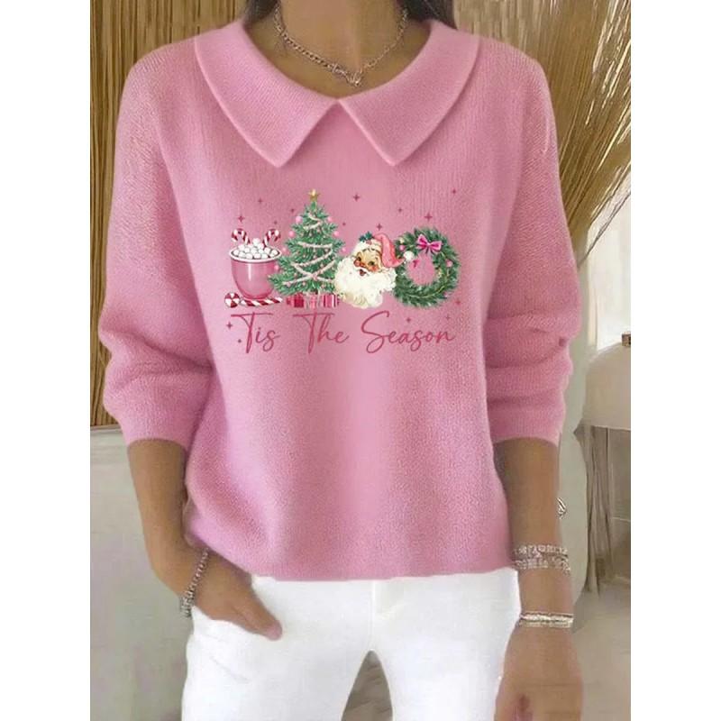 Womens Oversized Long Sleeve Crewneck Sweatshirt 2025 Fall Casual Pullover With 3D Print Acrylic Fabric