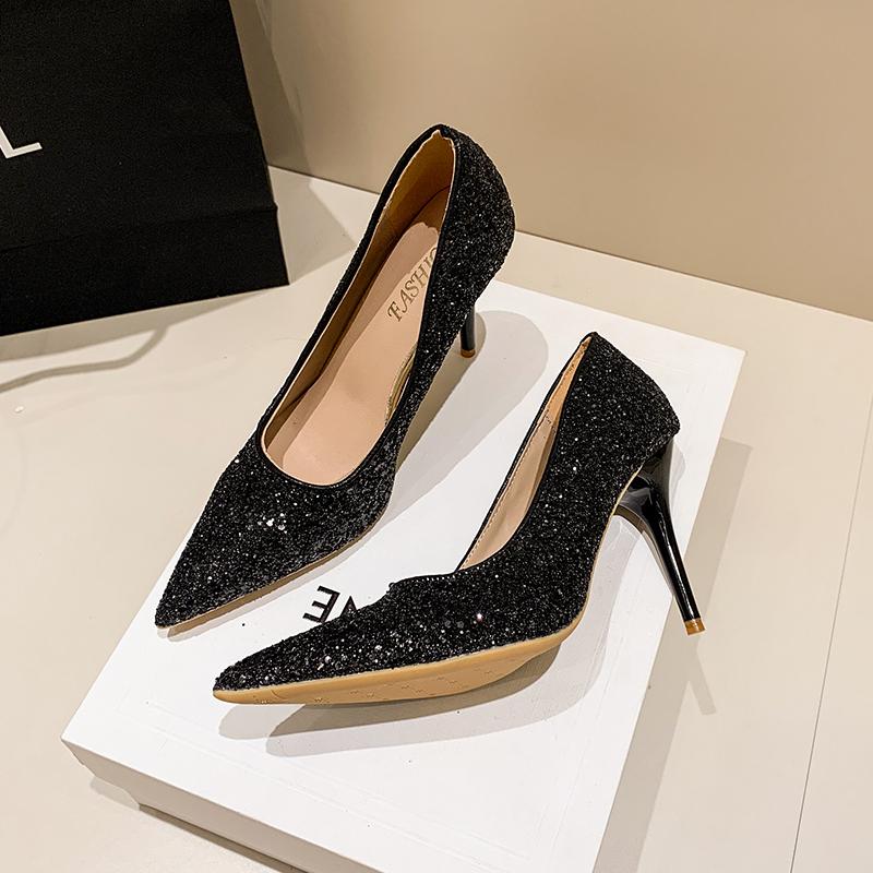 Gold Silver Sequins Women Pumps 2025 Luxury Crystal High Heel Party Wedding Shoes Woman Elegant Pointed Toe Pumps Mujer