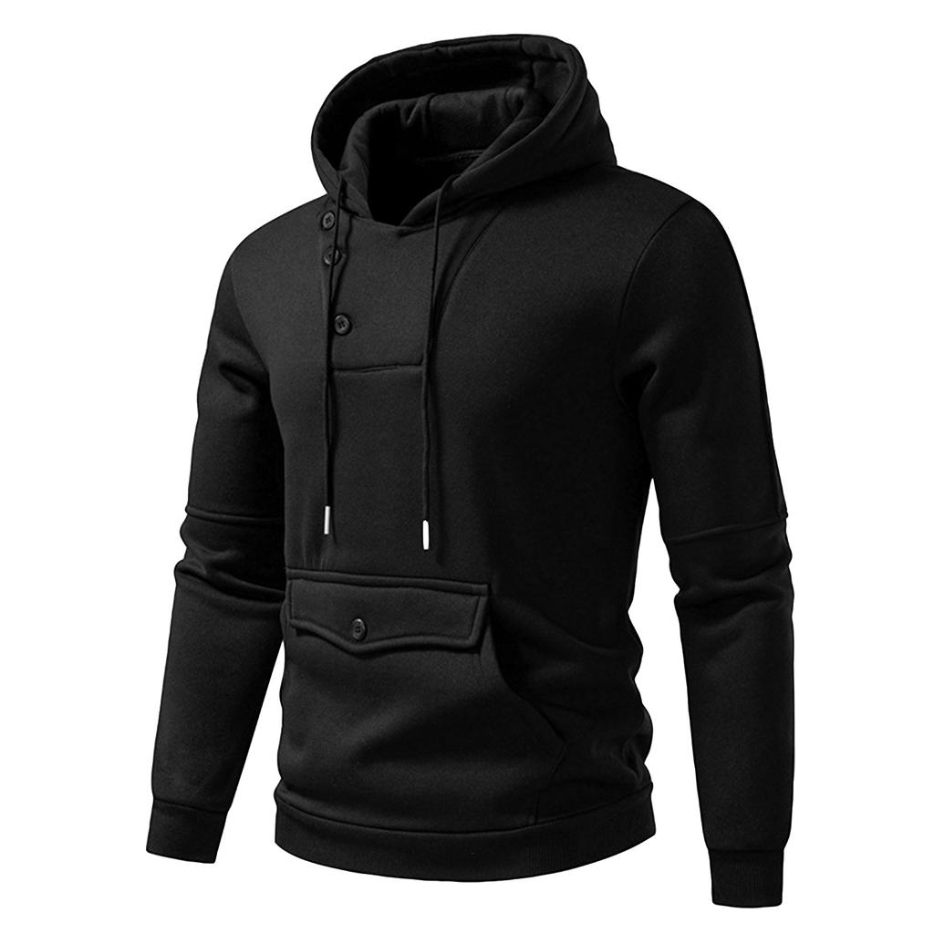 Men's Solid Color Sweatshirt Hoodie Men's Sports Large Size Casual Sweatshirt