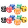 12Pcs Finger Guessing Game Dice 6 Sided 6 Colors 20mm Rock Paper Scissors Game Dice for Adults Kids Family Party