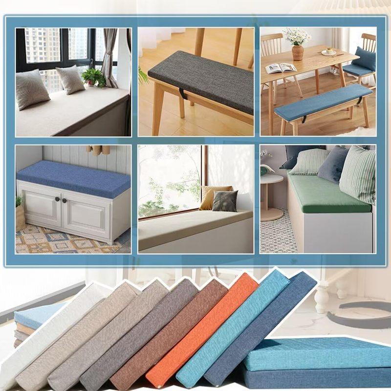 3cm Bench Cushions with Buckles Chair Seat Sofa Pillow Bay Window Indoor Outdoor Cushions for Garden Bench Seat Swing Backseat