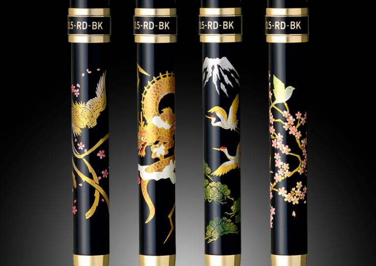 PLATINUM Platinum Fountain Writing Modern Pen Ballpoint Pen Mechanical Pencil Ryuni Pen, Multi-Function Instrument, Double-Action, Maki-e Design,