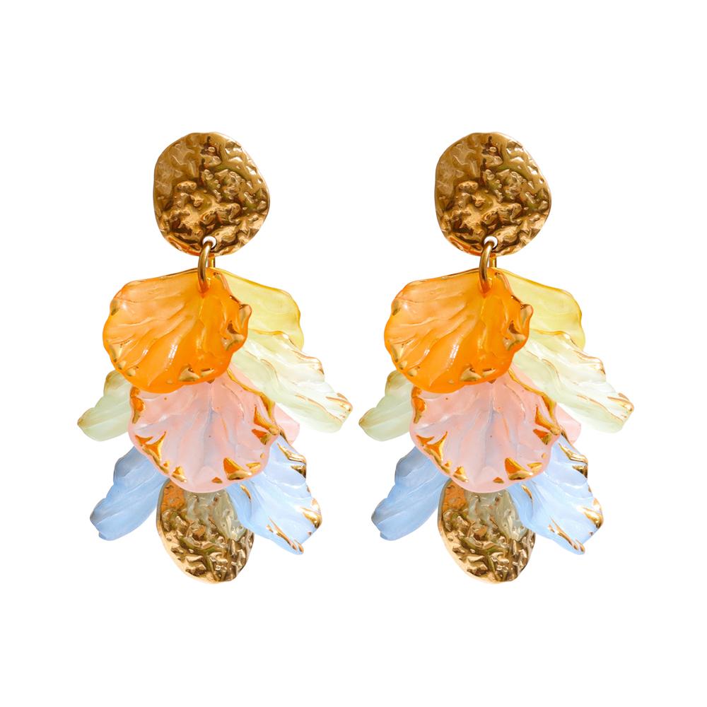 

Yhpup 2026 Fairy Stainless Steel Resin Flower Petal Drop Sweet Earrings for Women Spring Summer Style Handmade Fashion Jewelry