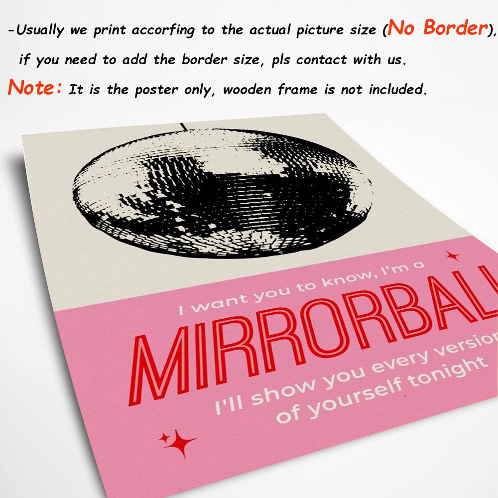 Living Room Decor Wall Art Colorful Motivational Quotes Posters Music Mirrorball Inspired Print Canvas Painting Modern Pictures