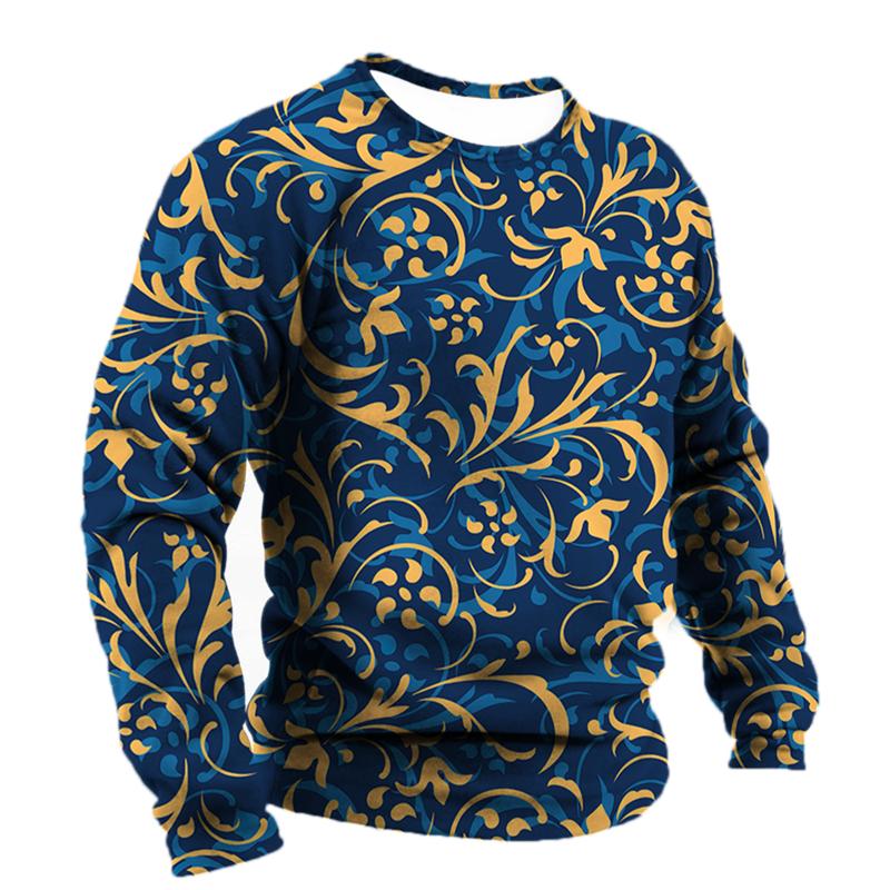 Men's T-shirt Baroque Graphics Fashion Printed T-Shirt Street O-neck Casual Clothes Oversized Top Men's Outdoor T-Shirt Pullover