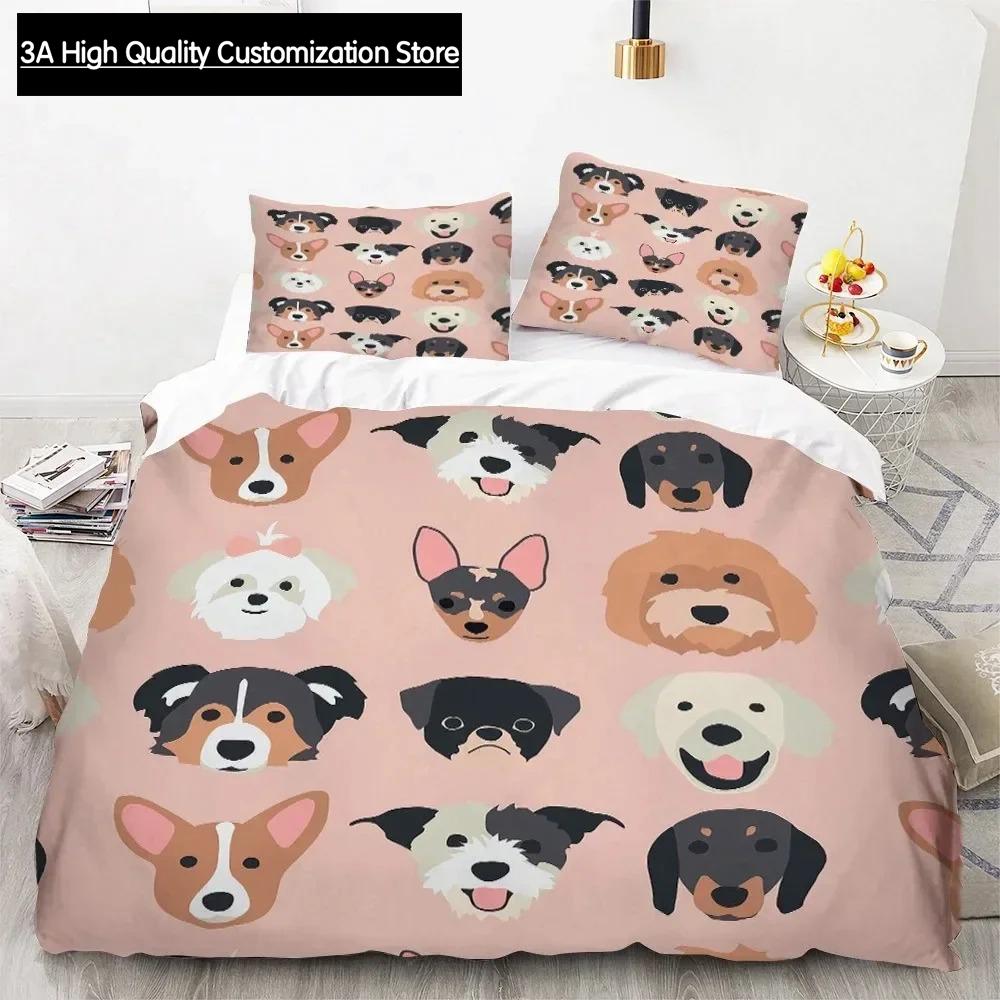 3D Print Cute Cartoon Dogs Animal Duvet Cover Bedding Set Comforter Pillowcases Quilt Cover Home Decor Single Double Twin Queen