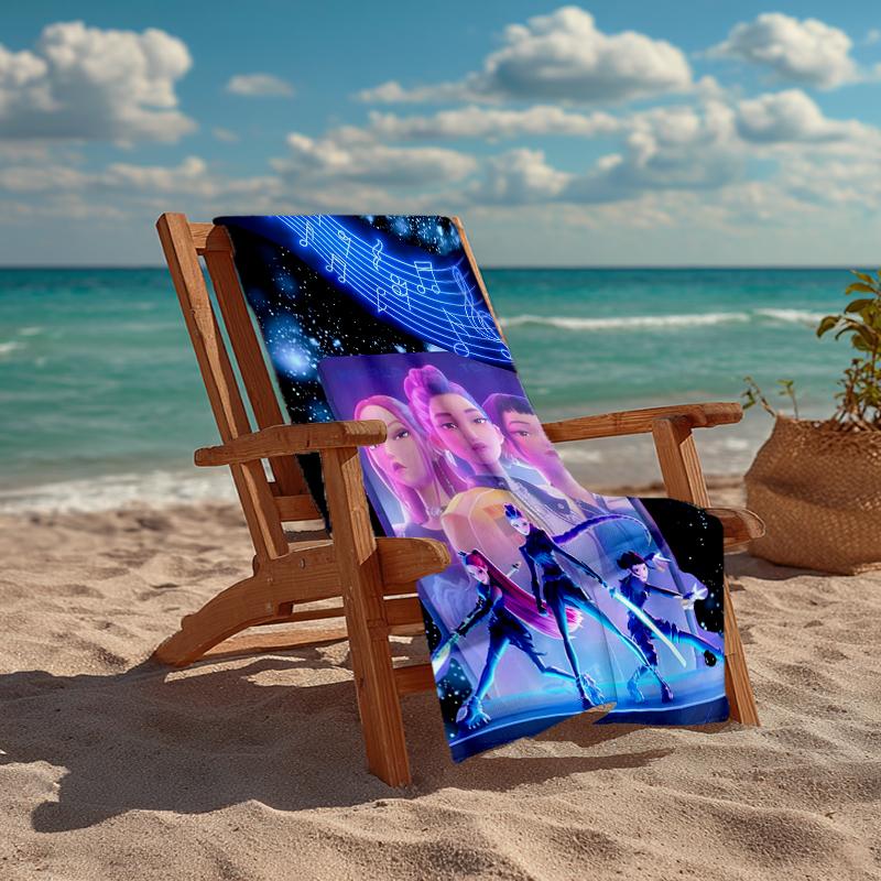 KPOP Hunter Fashion Beach Towel: Ideal for Summer Adventures Soft, absorbent and quick drying suitable for swimming and bathing