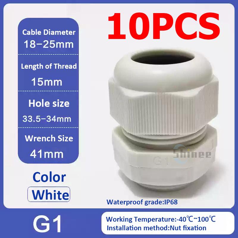 10Pcs Waterproof Cable Gland NPT 1/4 NPT 1/2 NPT 3/8 American Nylon Cable Joint Black Flame-retardant 4-25mm Wire Connector IP68