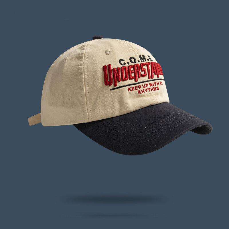 Big Head Sports Hat Women Versatile Embroidery Contrasting Baseball Cap Men Outdoor Leisure Sunshade Adjustable Hip-Hop Hat