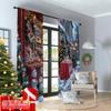 2 Stück 2D Flachdruck Frohe Weihnachten Fenstervorhänge Santa's Spielzeugladen Weihnachtsszene Polyesterstoff Ohne Strom