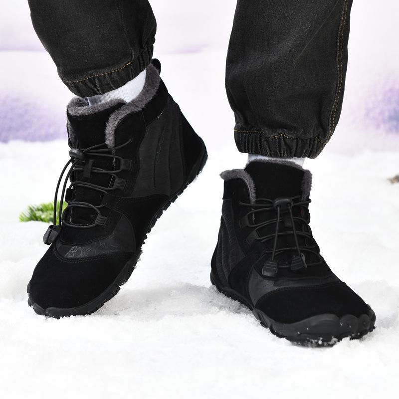 New men's shoes outdoor high-top cotton shoes couple snow boots warm velvet thickened medium tube hiking shoes