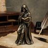 Occult Home Decoration Gothic Hooded Reaper Reading Book Resin Statue, Mystical Wizard Skull Figurine Unique Fantasy Collectible Desktop Bookshelf