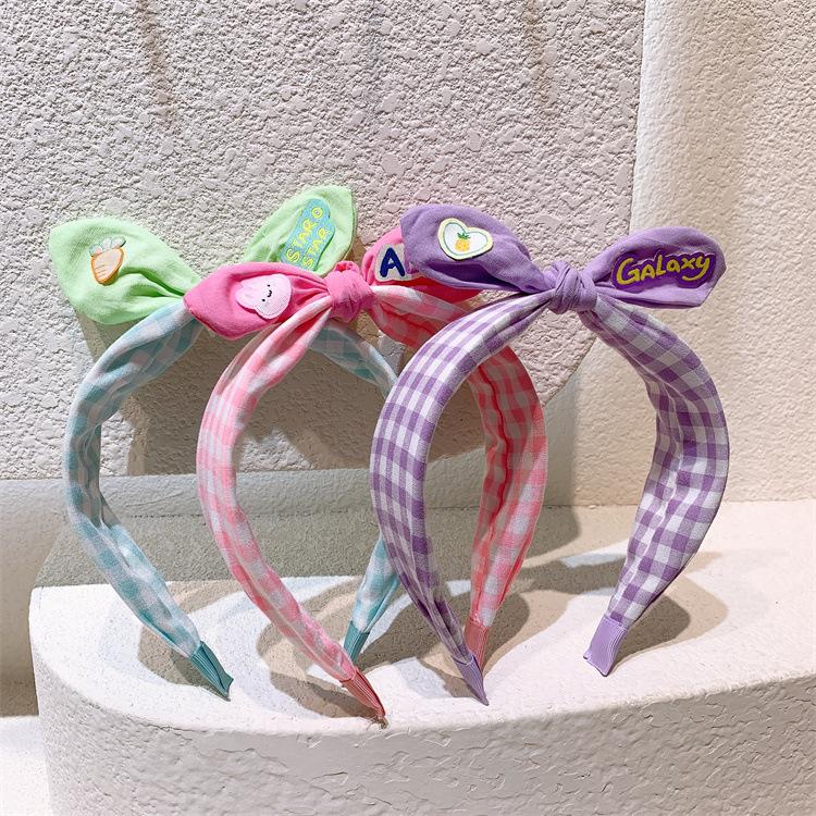 Koreanische Version Kinder Obst Cartoon Schleife Stirnband Mädchen Dreidimensionale Hasenohren Haarnadel Süßes Mädchen Breitkrempiges Stirnband