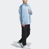 Adidas Originals Trefoil Stripe Logo Print Stand Collar Zip-Up Long Sleeve Jacket Unisex Outerwear Light-Blue IK9150