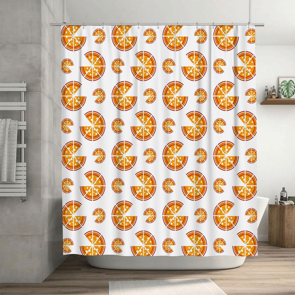 Orange Sliced Shower Curtain Modern Bathroom Decor for Kids Bathrooms Durable Fabric with Eyelet Top 72 X 84 Inches Free Shippin