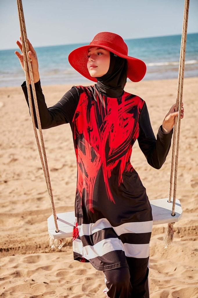 Womens Muslim Modest Islamic Full Cover Burkini Beach Swimming Costume Swimwear Hijab Beachwear Swimsuit 