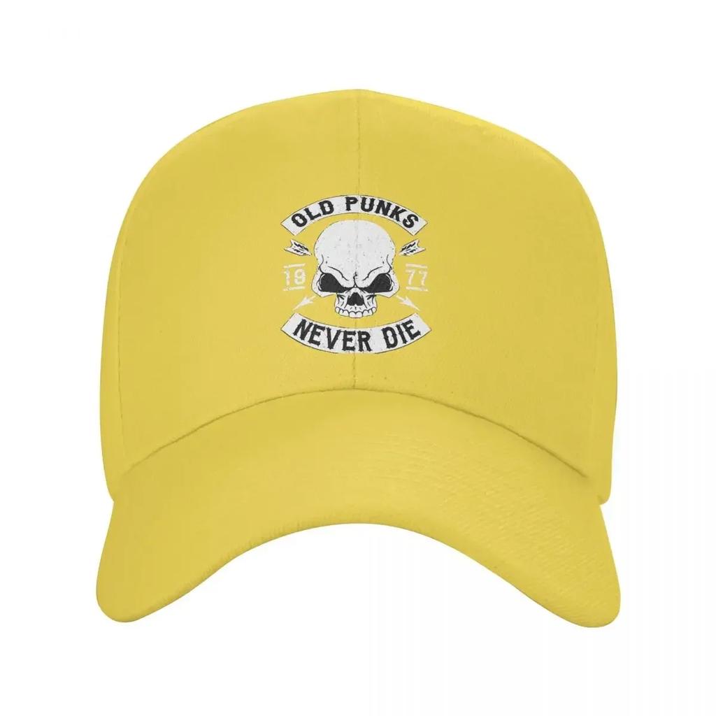Pure Color Dad Hats Punk Rock Punk Womens Hat Sun Visor Baseball Caps Old Punks Never Die Peaked Cap