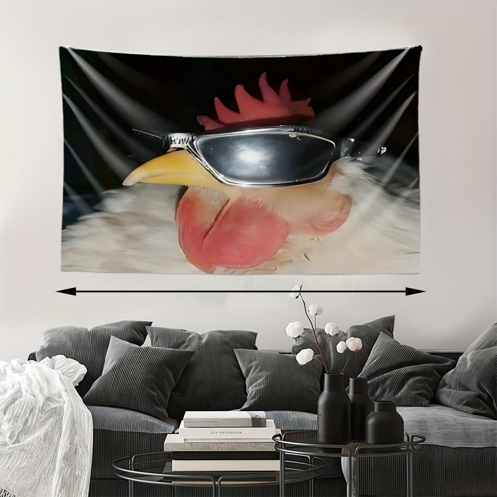 Funny Sunglasses Rooster Meme Tapestry Cool Room Stuff Wall Tapestry Room Decoration Items Wall Backdrop Decoration Accessories