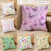 Cute Butterfly Girl Wildflower Cushion Cover Silky Short Plush Invisible Zipper Dustproof Sofa Pillow Case for Home Decor