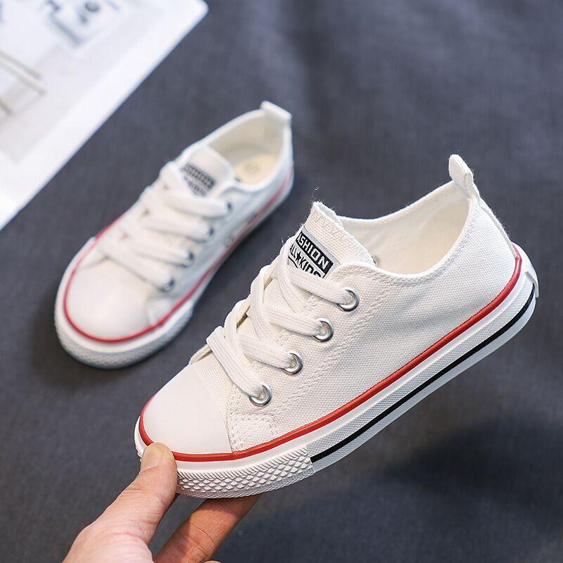 

Kids Adults Fashion Canvas Shoes Children Soft Sole Lace Up New Casual Shoes Non Slip Lightweight Breathable Comfort Sneakers 19in14cm білий