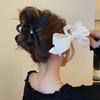 Women's Clip Black Ribbon Cream Hairpin