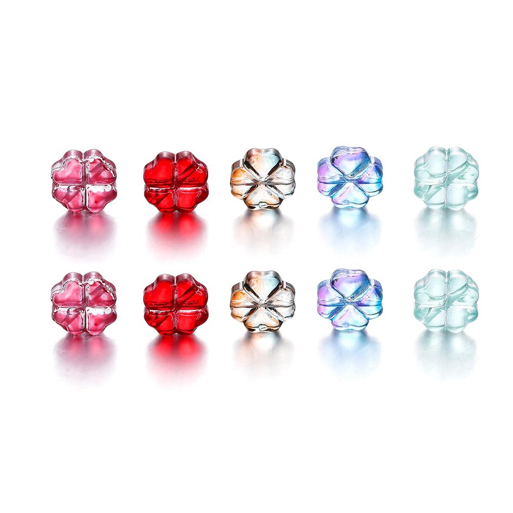 10/20pcs 10mm Czech Lampwork Crystal Flower Spacer Beads Flat Round Loose Beads For DIY Jewelry Making Supplies Accessories