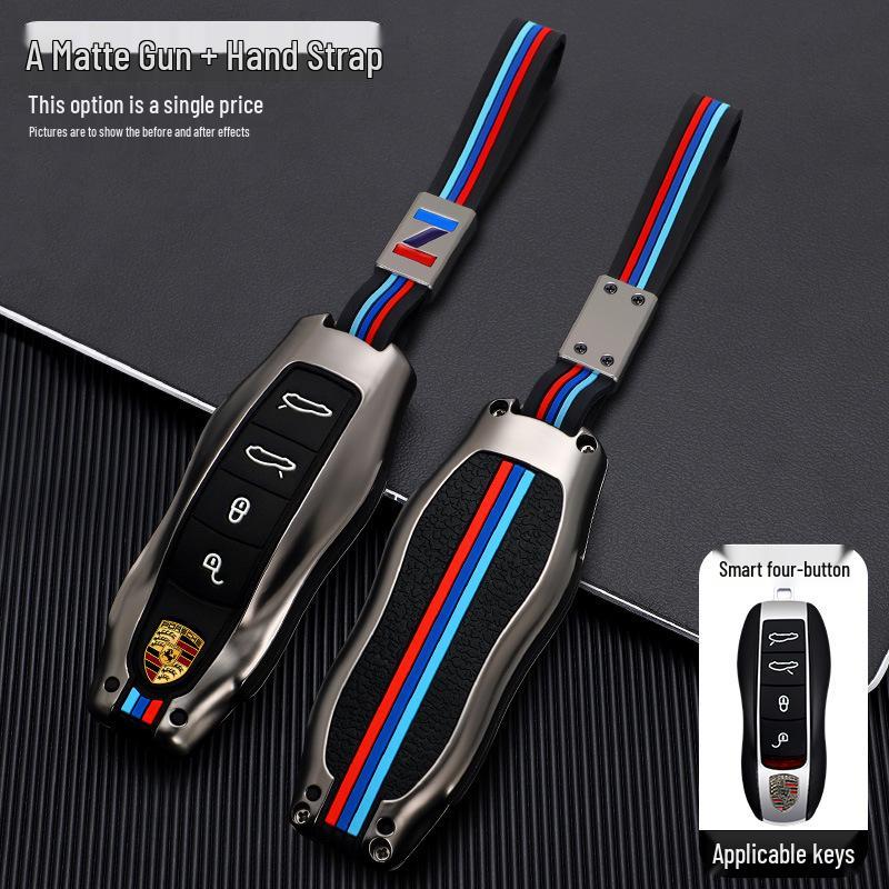 Porsche Cayenne Macan Panamera 718 Key Shell Cover & Modified Keychain Bag.