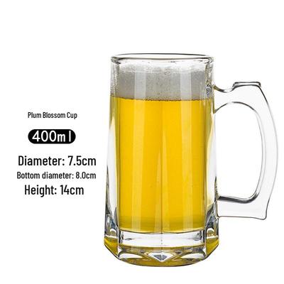ZISIZ Thickened Glass Beer Mug with Handle
