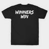 Men Black Print T-shirt Win, Winner, Winning No-Cut Transfer Paper Print Cotton Tshirt