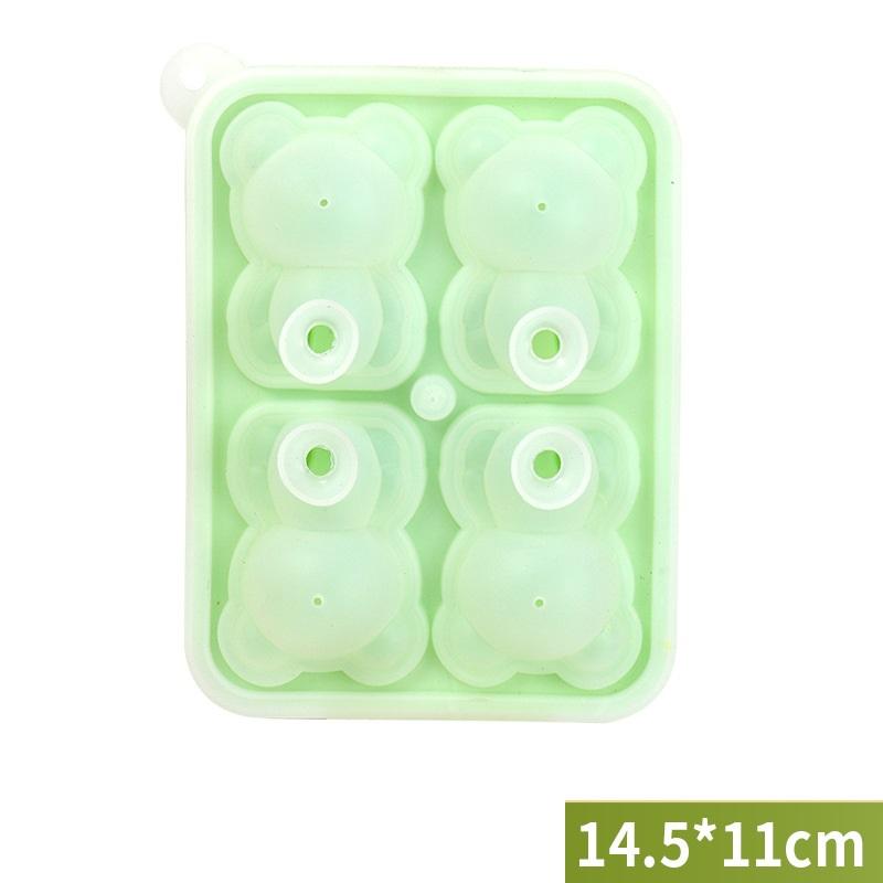 

Форма для льда 4 медведя, силиконовая форма для кубиков льда для дома, самодельный ледогенератор для сока, молока, пищевой силиконовый лоток для кубиков льда мятный