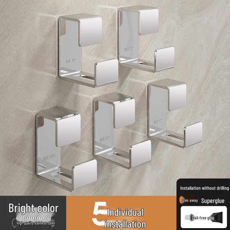 Punch-Free Bathroom & Kitchen Storage Rack with Hooks - Hanging Basin Organizer