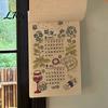 Artistic Hanging Calendar 2027 Wall with Wind And Flower Illustrations, Hand-Painted Retro Linen Personalized Office Planner Texture Paper,