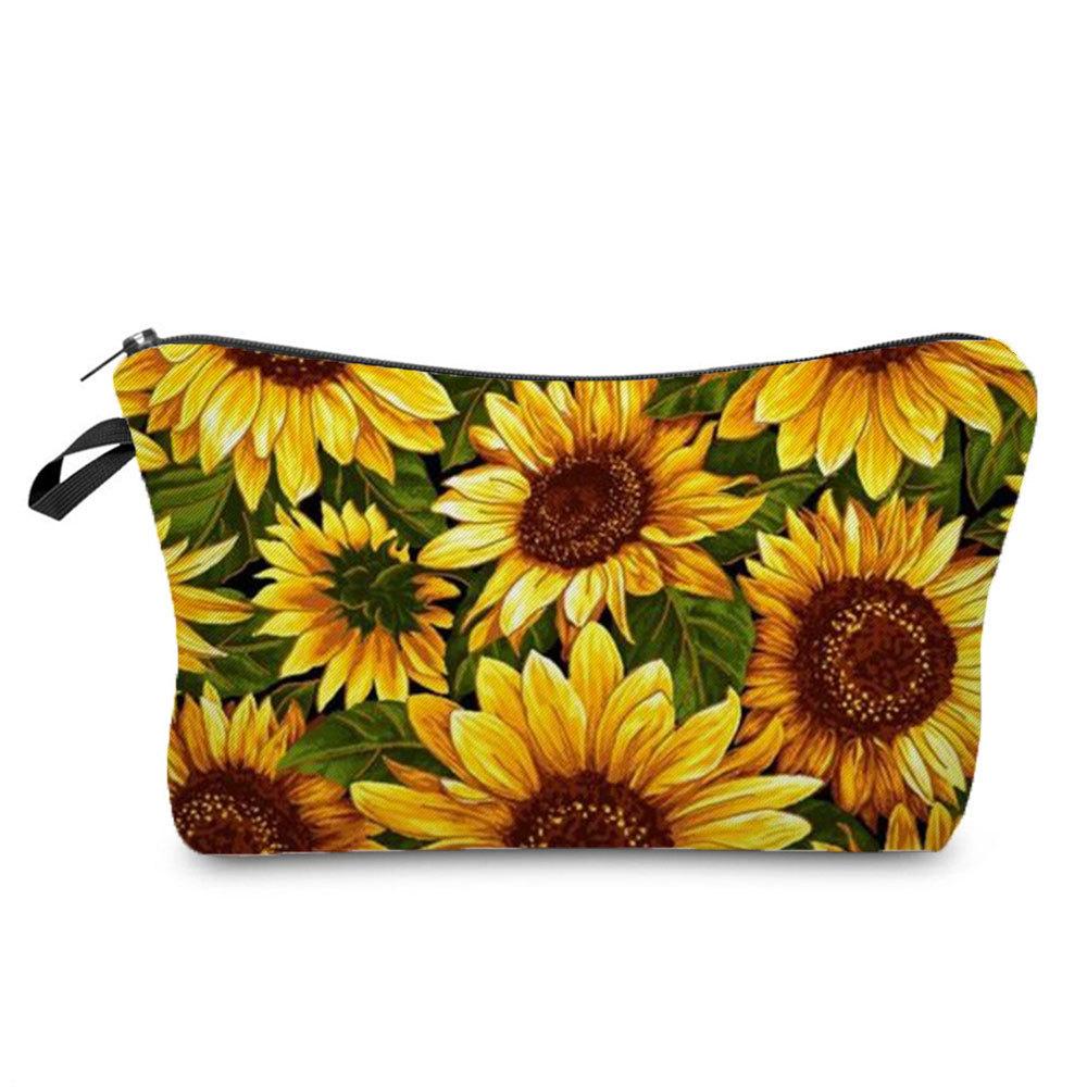 Women Flower Print Cosmetic Bag Toiletries Organize Travel Storage Case 6388