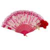 LED Luminous Lace Rose Folding Dance Fan - Chinese Style Wedding Accessory