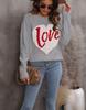Europe, America autumn and winter new sweater women's clothing loose love letter round neck pullover long sleeve knitted sweater