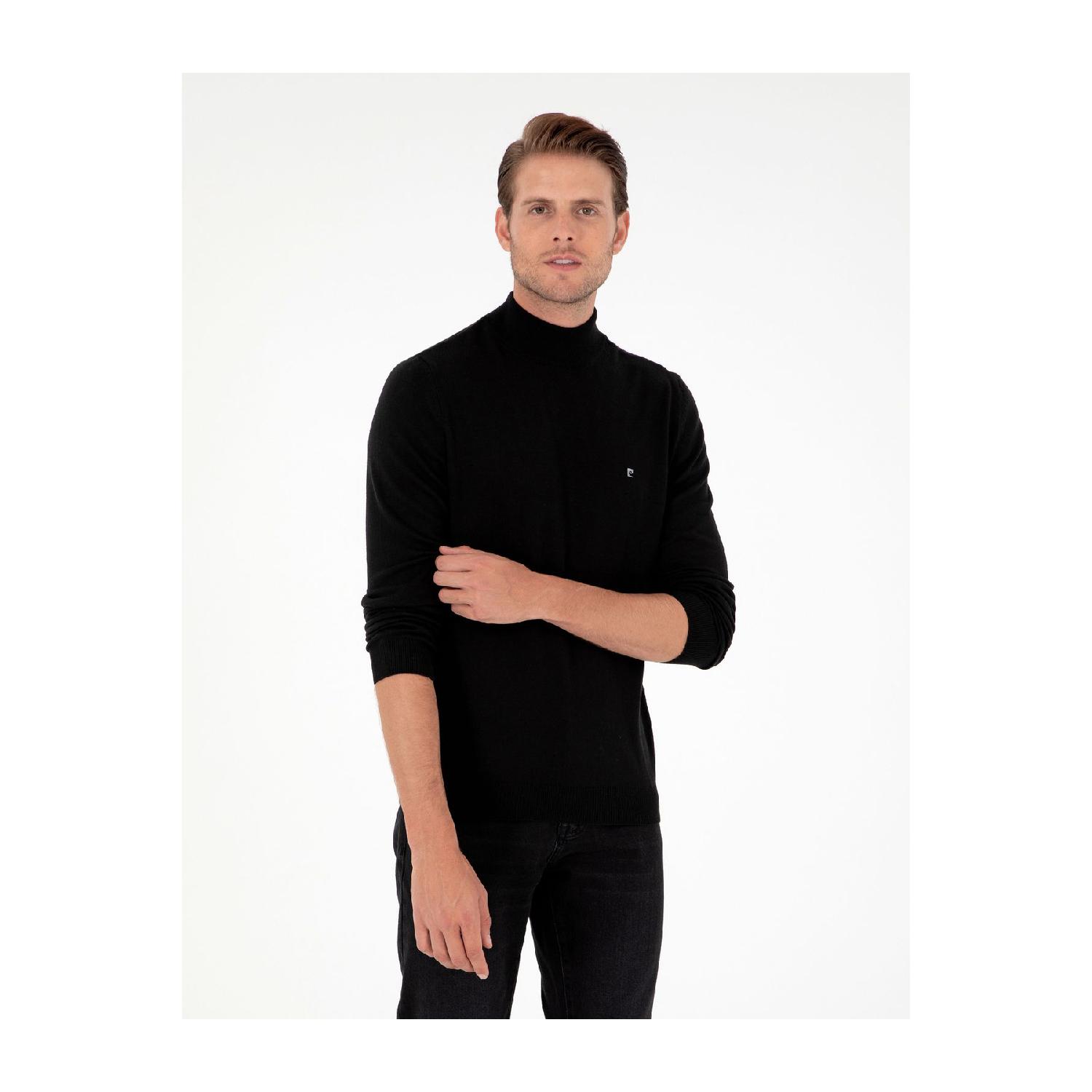 

Black Slim Fit Half Turtleneck Basic Knitwear Sweater 50296614-vr046 S чёрный
