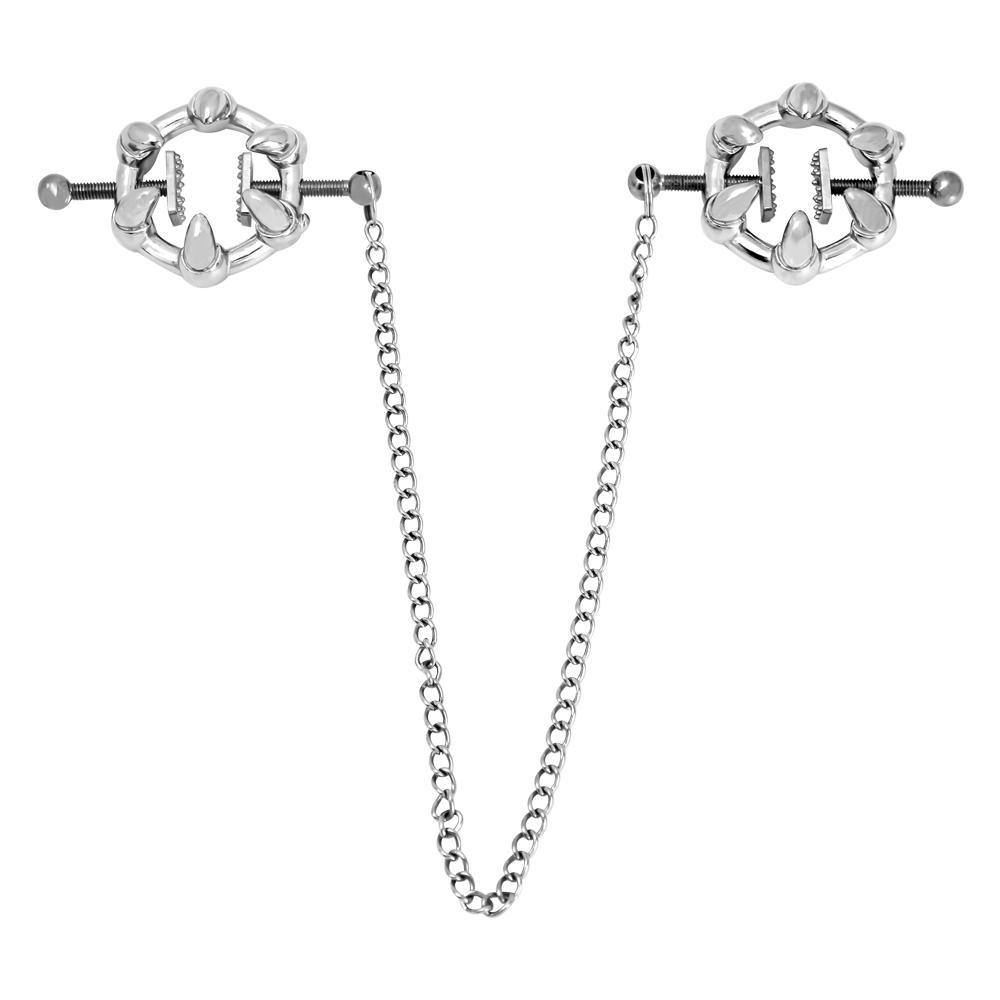 Metal Nipple Clamp with Metal Chain Fetish to Breast Labia Clip Stimulation Massager Bdsm Bondage Sex Products for Women Men
