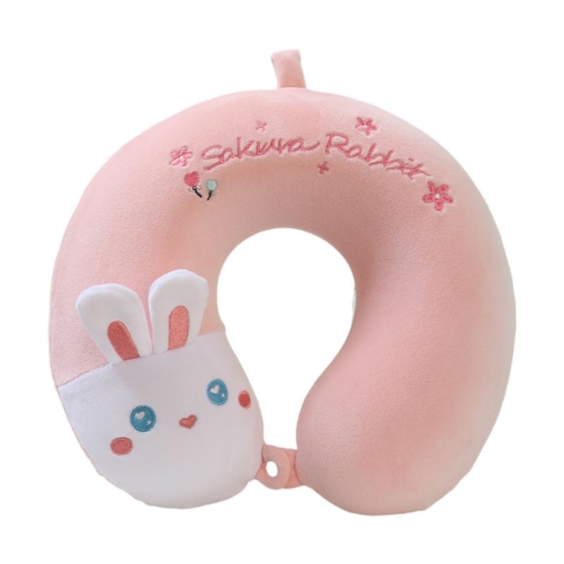 Soft Velvet U Shape Neck Pillow With Optional Animal Designs Memory Foam Cushion For Children Traveling