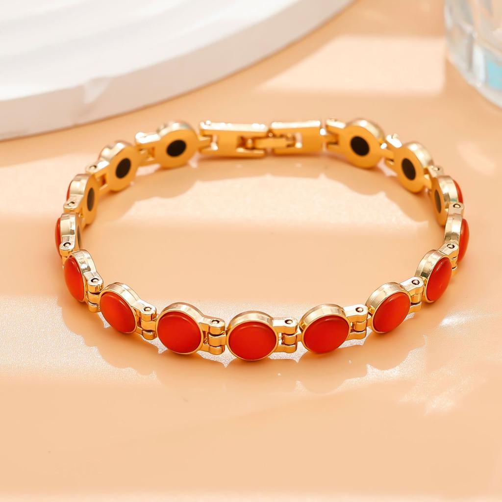 Färgglatt stenarmband Magnetiskt Hälsoenergi Germanium Magnetiskt Armband Holografisk Länkarmband för Män Kvinnor