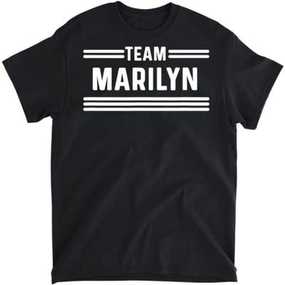 Tým Marilyn - Tričko s příjmením, Tílko, Dlouhý rukáv, Mikina, Mikina s kapucí Pánské Dámské Děti Vyrobeno v Kanadě Černá