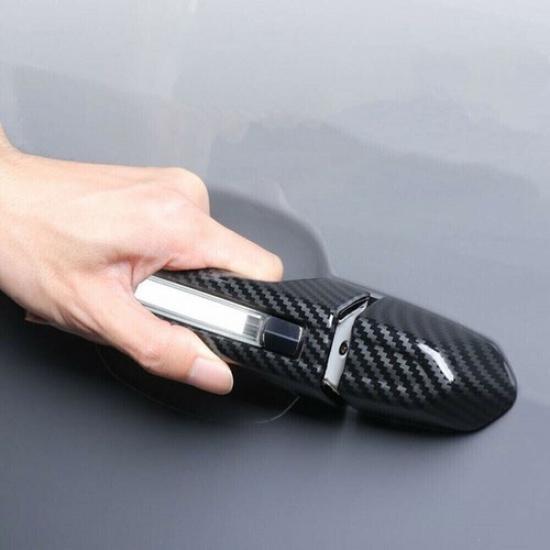 For Cadillac ATS XTS CT6 XT4 XT5 XT6 Carbon Fiber Outer Door Handle Trim Cover*8