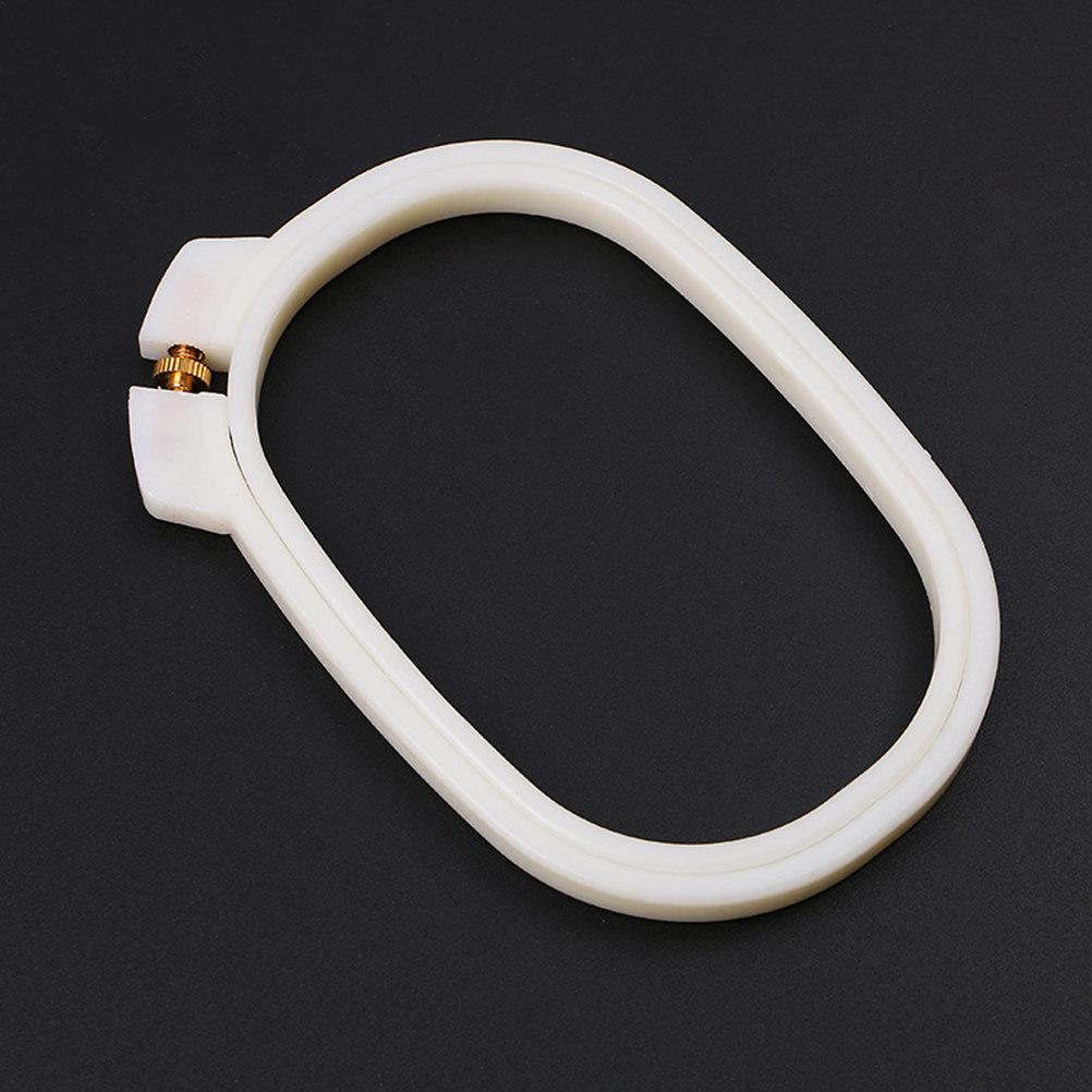 Embroidery Hoop ABS Plastic Square Cross Stitch Circle Set Creamy White DIY Craft Tool Embroidery Frames Linen Fabric