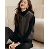Vest Sweater Winter Versatile Sweater Lazy Sleeveless Vest Hat Layered Knitted Sweater