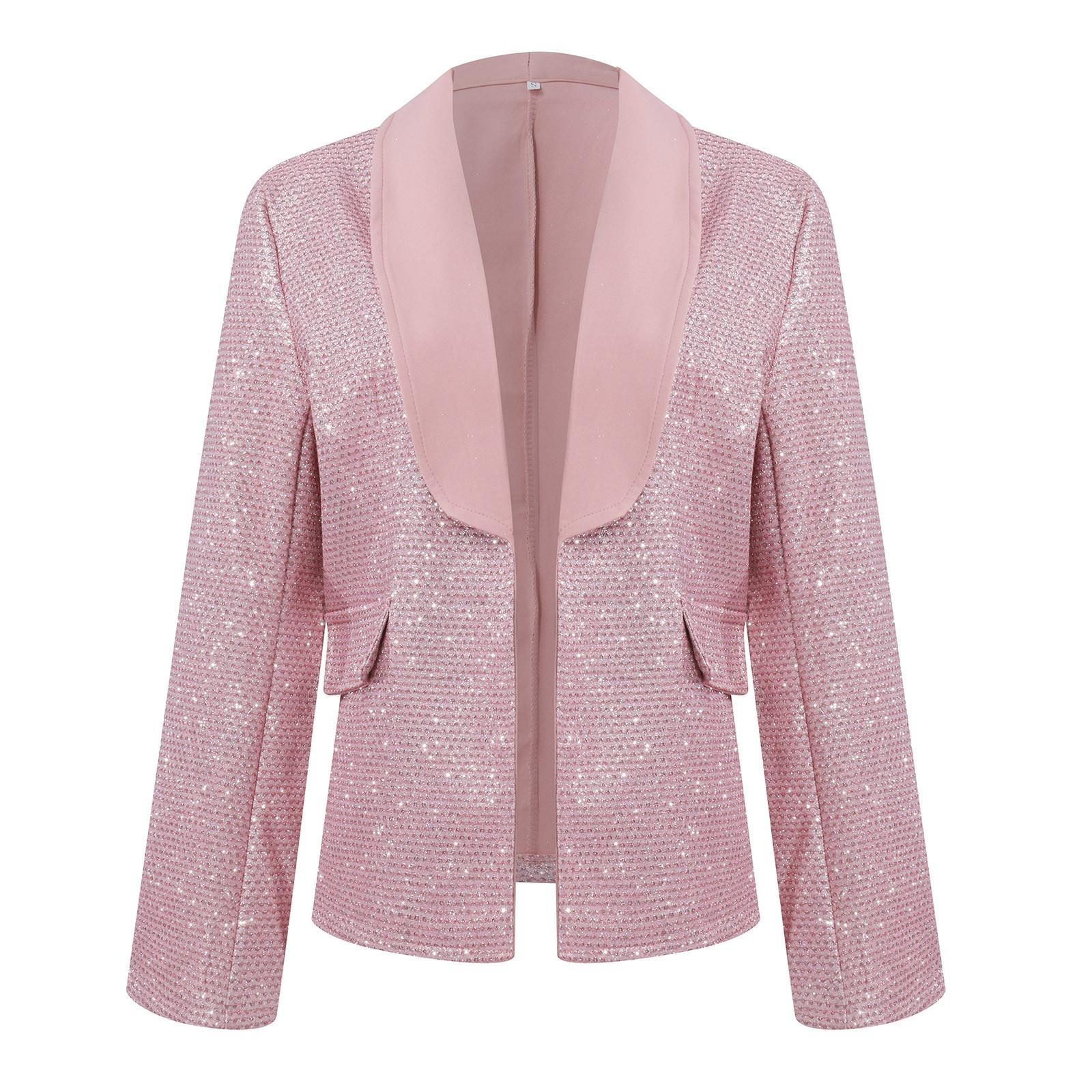 Женский повседневный модный свободный костюм с длинными рукавами и лацканами — фото 2