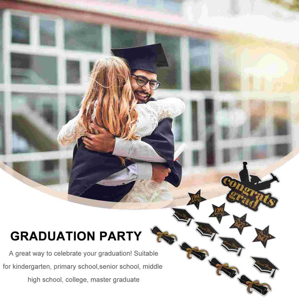 Congrats Grad Party Supplies Insert Card Decor Paper Cup Graduation Decorative Topper Fruit Picks