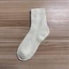 Women's Autumn/Winter Terry Socks - Velvet-Lined, Thick, Mid-Tube, Solid Color, Warm Towel Style.