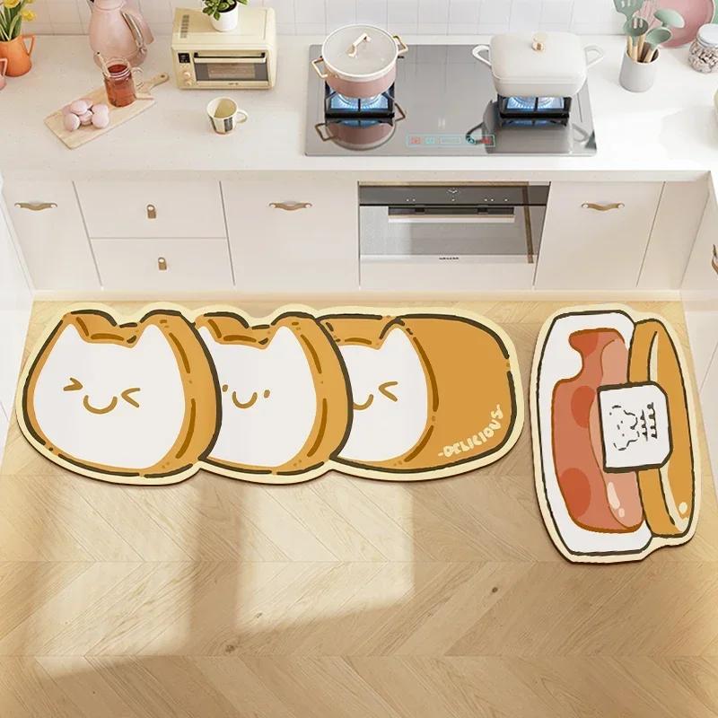 Cute Sushi Kitchen Carpet Non-slip Rugs for Living Room Bedroom Floor Mats Hallway Entrance Door Mat Home Decor Carpets Tapete