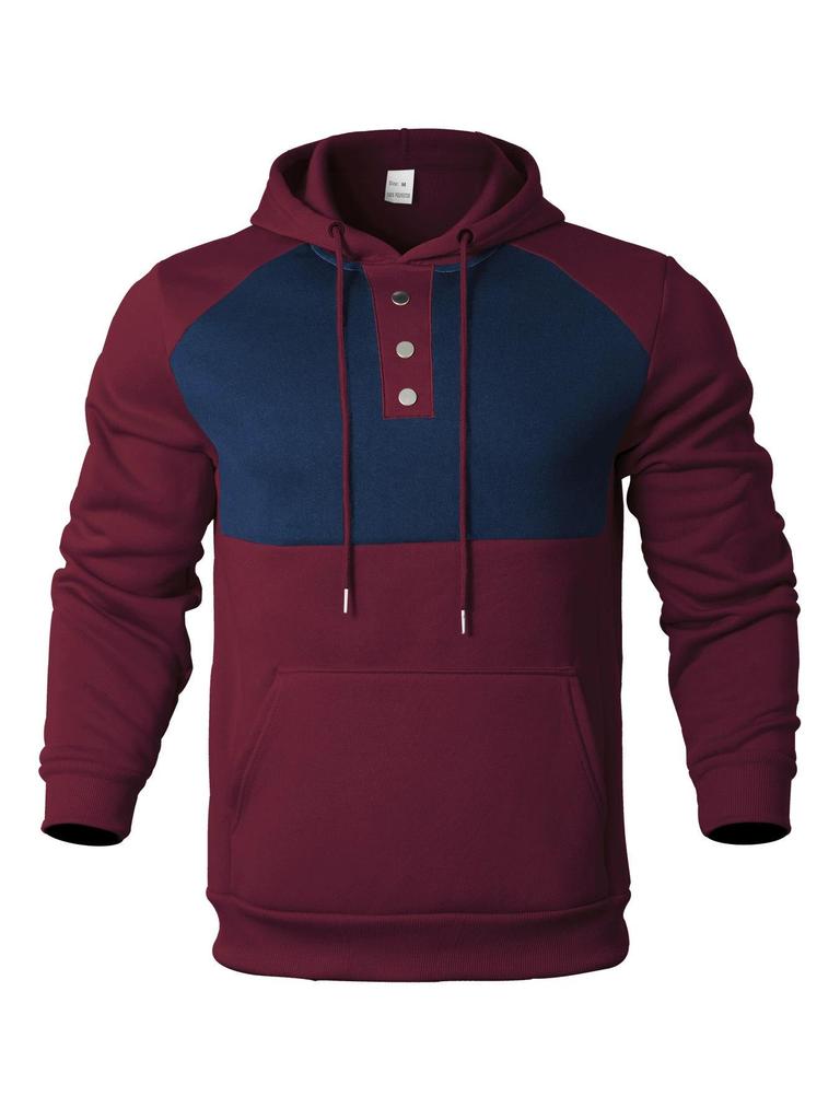 25 Men's Wholesale Spot European and American Spring and Autumn Light Ripe Casual Loose Hooded Button Jacket Men's Sweater