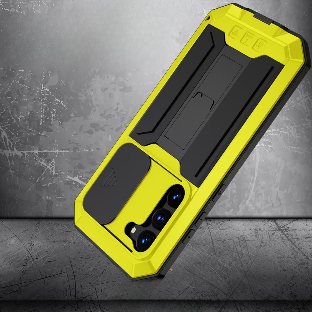 Armored case for Samsung Galaxy S23, R-JUST CamShield Slide, yellow / black