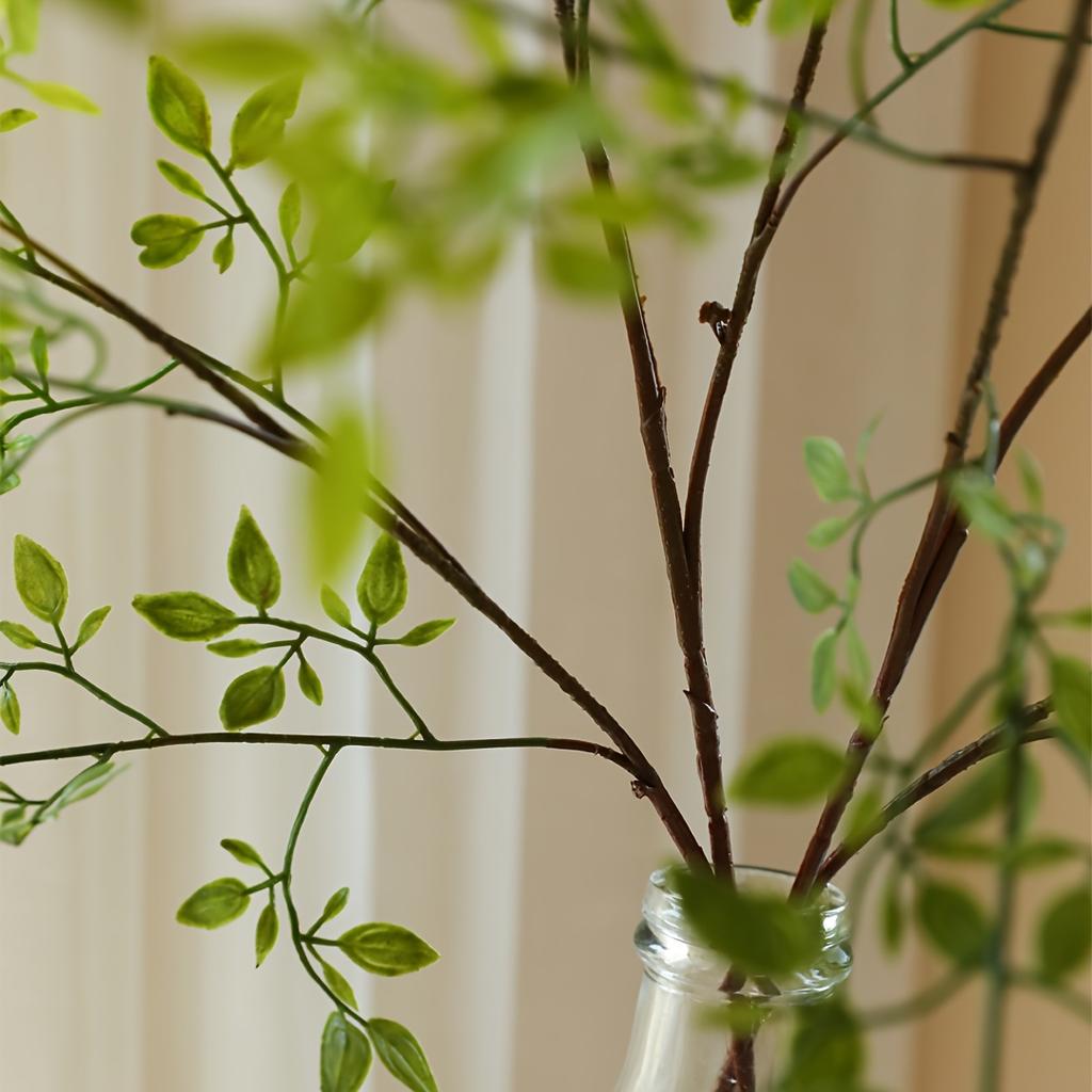 Artificial Green Nandina, Artificial Green Stems, Artificial Branches, Leaves, And Floral Arrangements for Vases, Bouquets, And Wedding Decorations.